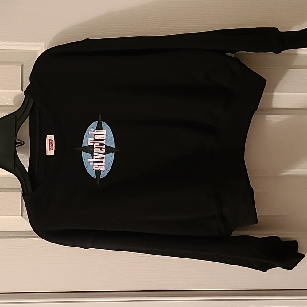 LEVI'S BRAND GIRLS BLACK "SILVERTAB" SIGNATURE SWEATSHIRT SIZE MEDIUM